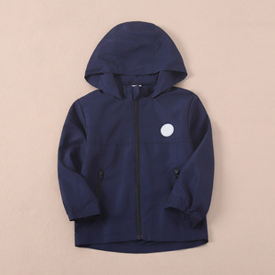 日单pm春秋男童女童连帽可收纳风衣外套夹克