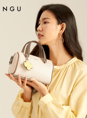 红谷包包时尚牛皮手提包女士气质波士顿单肩包真皮女包斜挎包4721