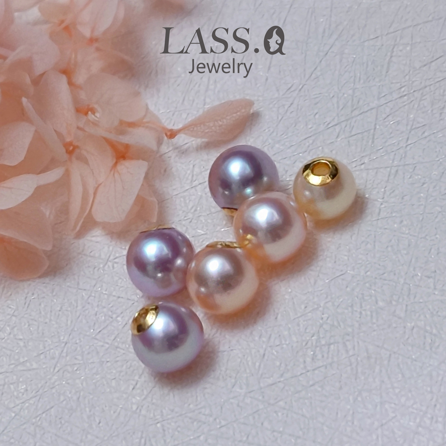 天然淡紫色香槟金珍珠耳堵耳塞