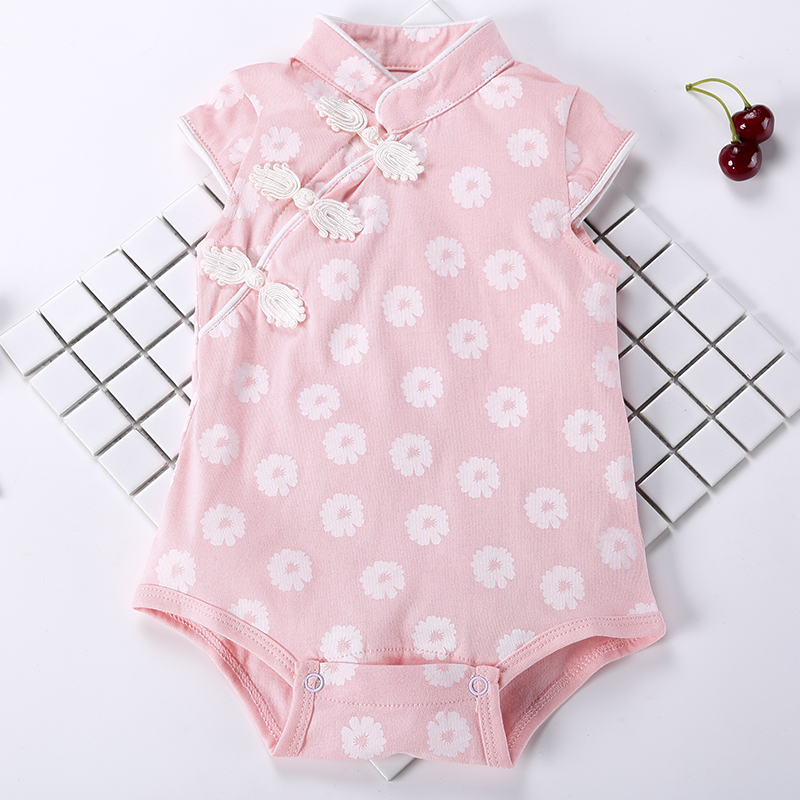 女嬰兒連體衣服夏季寶寶夏裝男滿月0三角哈衣3個月睡衣6包屁衣1歲