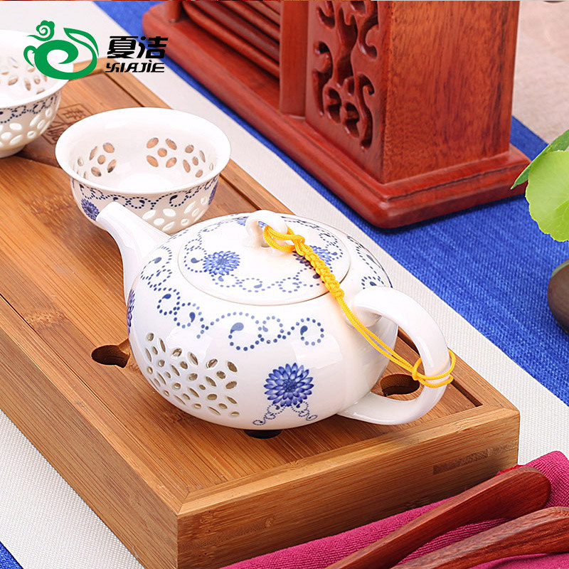 玲珑镂空茶壶家用陶瓷功夫茶具玻璃单个泡茶壶茶水手抓壶套装简约,餐饮具,茶壶,淘宝优惠券,粉丝福利购,淘宝优惠卷