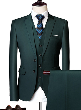 Men 3 Pieces Slim Fit Casual Tuxedo Suit Male Suits Set套装