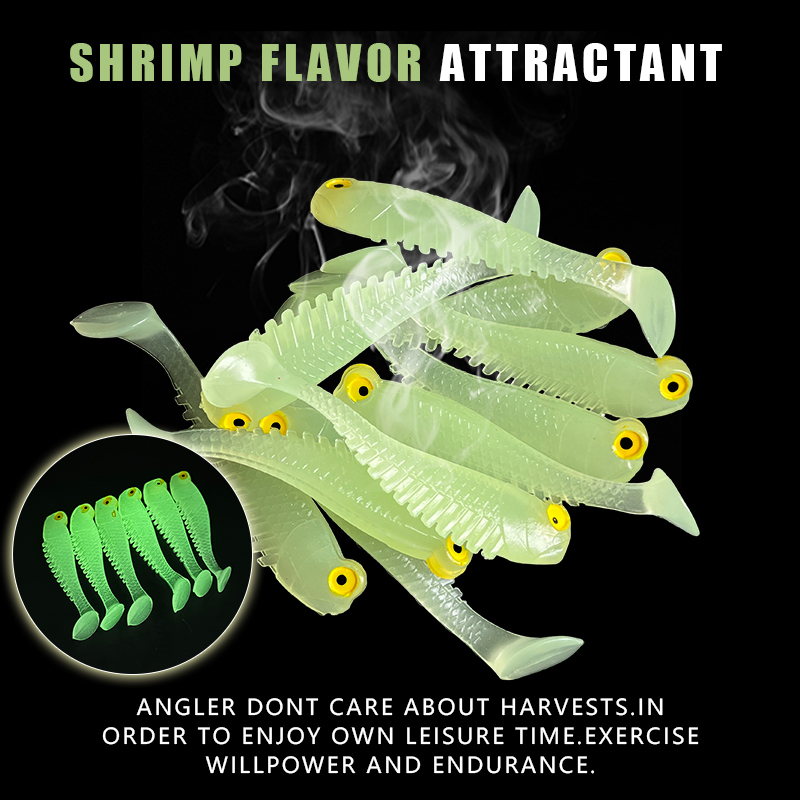 路亚软饵夜光鱼饵仿真T尾小鱼软体假饵夜钓软虫黑坑翘嘴鲈鱼饵