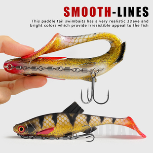 63.5g大克重海钓大T尾软饵带钩软虫假鱼路亚饵巨物饵翘嘴石斑龙砻