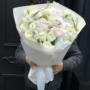 白芍药花束上海同城鲜花速递生日花生日鲜花生日礼物花店送花上门