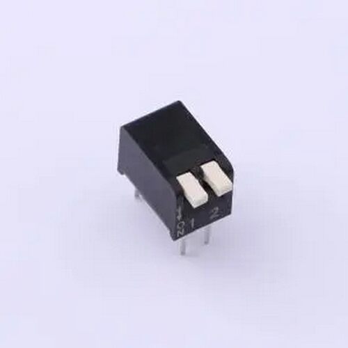 NPH02GK 2.54mm间距 2P琴键式 黑色侧拨开关 插件,P=2.54mm 拨码