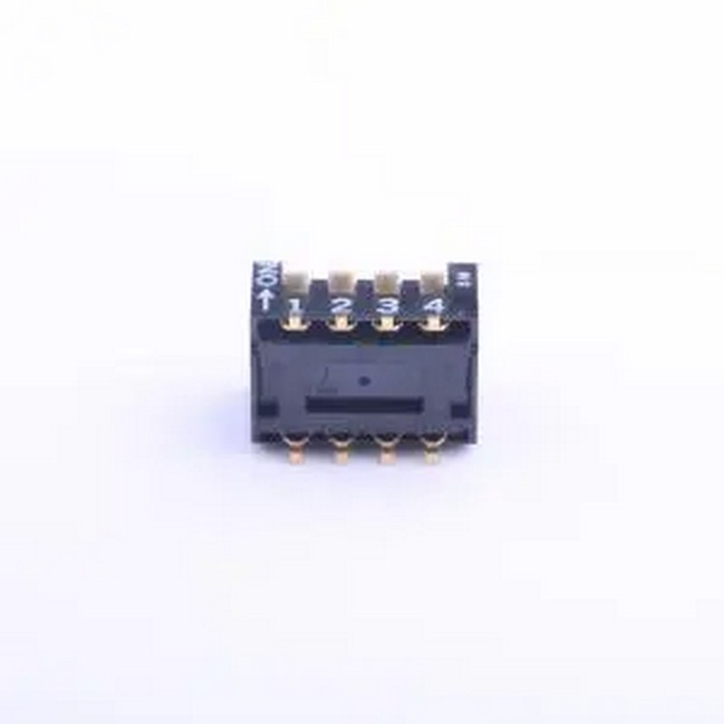 CFP-0402MB 4位 2.54mm 琴键式拨码开关 侧拨 SMD,P=2.54mm 拨码