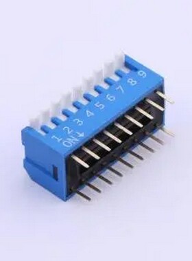 DP-09-B-T 蓝色侧拨长柄 9位 拨码开关 插件,P=2.54mm 拨码开关