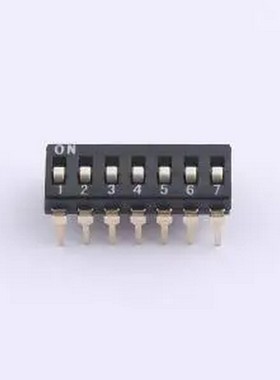 DSIC-07-LD-GET 2.54mm间距 7位 插件高柄 DSIC黑色 拨码开关 插