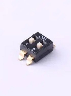 TO-02 拨码开关贴片黑色02P-2PIN间距2.54mm立式贴片正拨平拨2位S