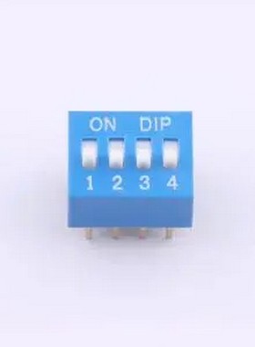 DS-04-B 拨码开关2.54mm间距,蓝色4PIN/位 直插 正拨平拨 高推 插