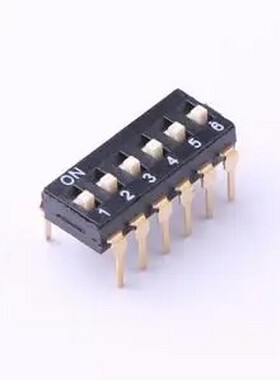 TL-06 拨码开关插件黑色06P-6PIN间距2.54mm立式直插正拨平拨6位D