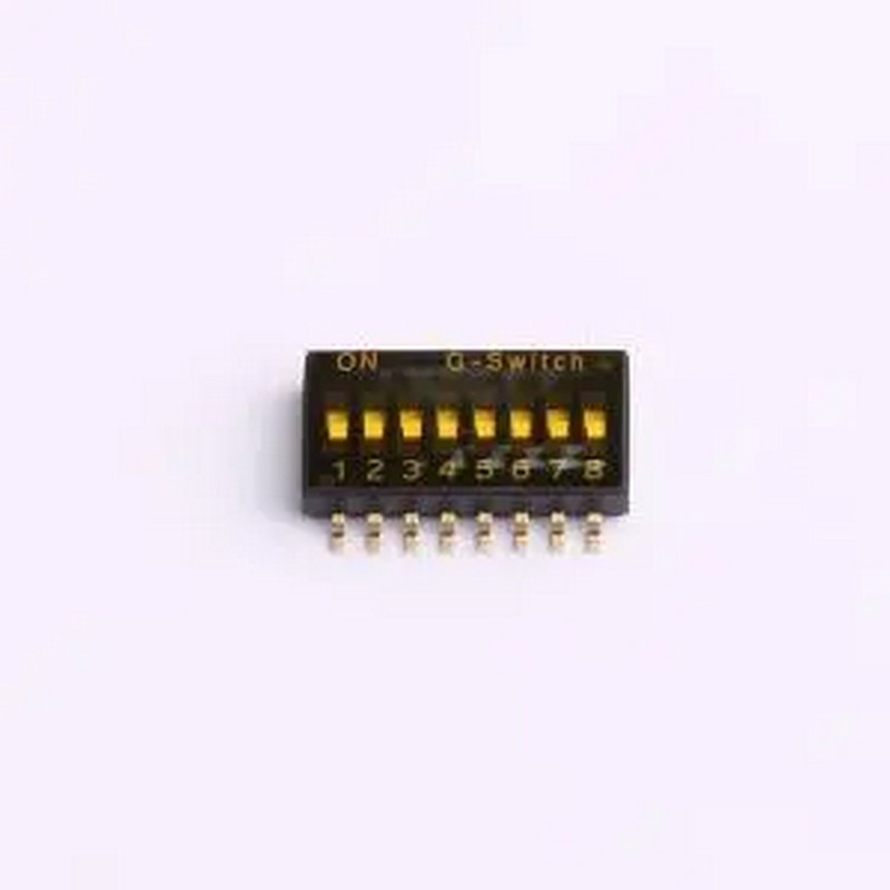 DV7SA-08F-01 8位 1.27间距 OFF SMD,P=1.27mm 拨码开关