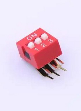 YDB03HG1 3位弯脚90度直插红色拨码开关 插件 拨码开关