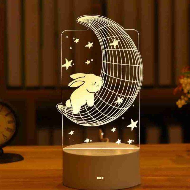 valentines day gift love 3d lamp acrylic led night light ros
