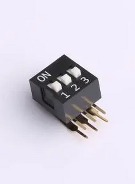DA-03-K-T 3位 2.54mm间距 宽体黑色 直角型DA系列拨码开关 插件,