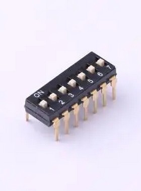 TL-07 拨码开关插件黑色07P-7PIN间距2.54mm立式直插正拨平拨7位D