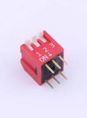 DP-03-R-T 红色侧拨长柄 3位 KE拨码开关 插件,P=2.54mm 拨码开关