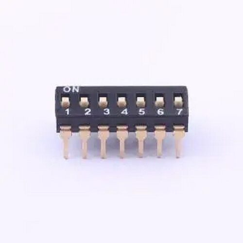 DSIC07LH-P 间距2.54mm 平拨,凸起式 7位拨码开关 插件,P=2.54mm