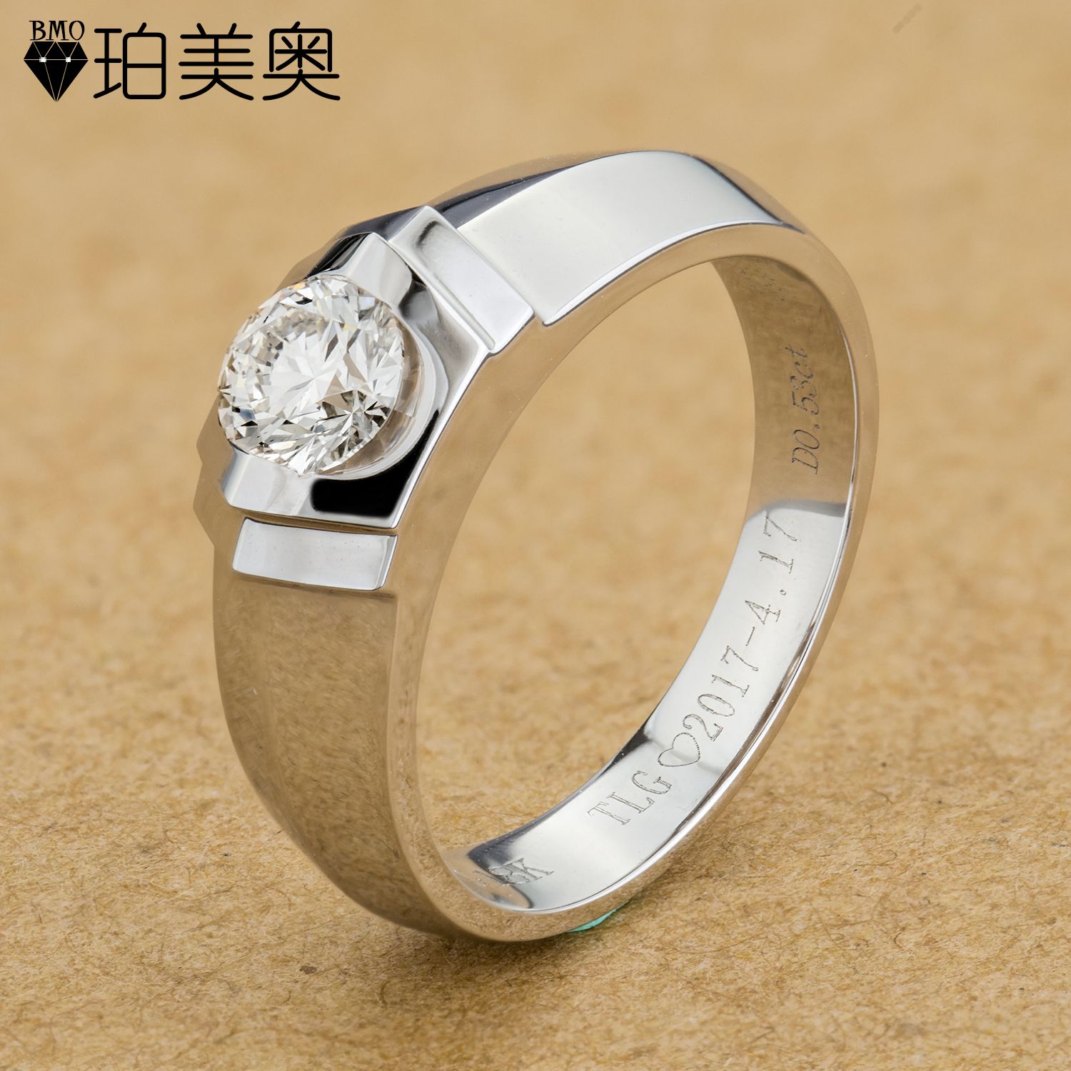 珀美奥男钻戒50分 GIA证书 男款钻戒 18K金镶嵌钻石 男 正品|msdalam kategori barang kemas/berlian/Emerald/emas, perhiasan Diamond (baru), barang kemas - dari Buy2taobao.com untuk memberikan perkhidmatan ejen Taobao profesional membeli