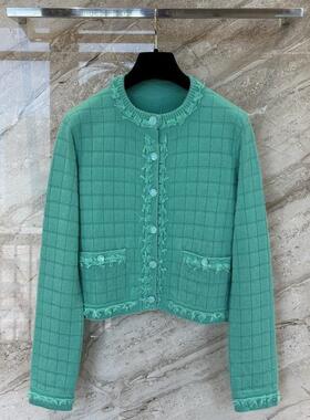 2026年夏季新款针织开衫女圆领边修身百搭薄款长袖上衣外套