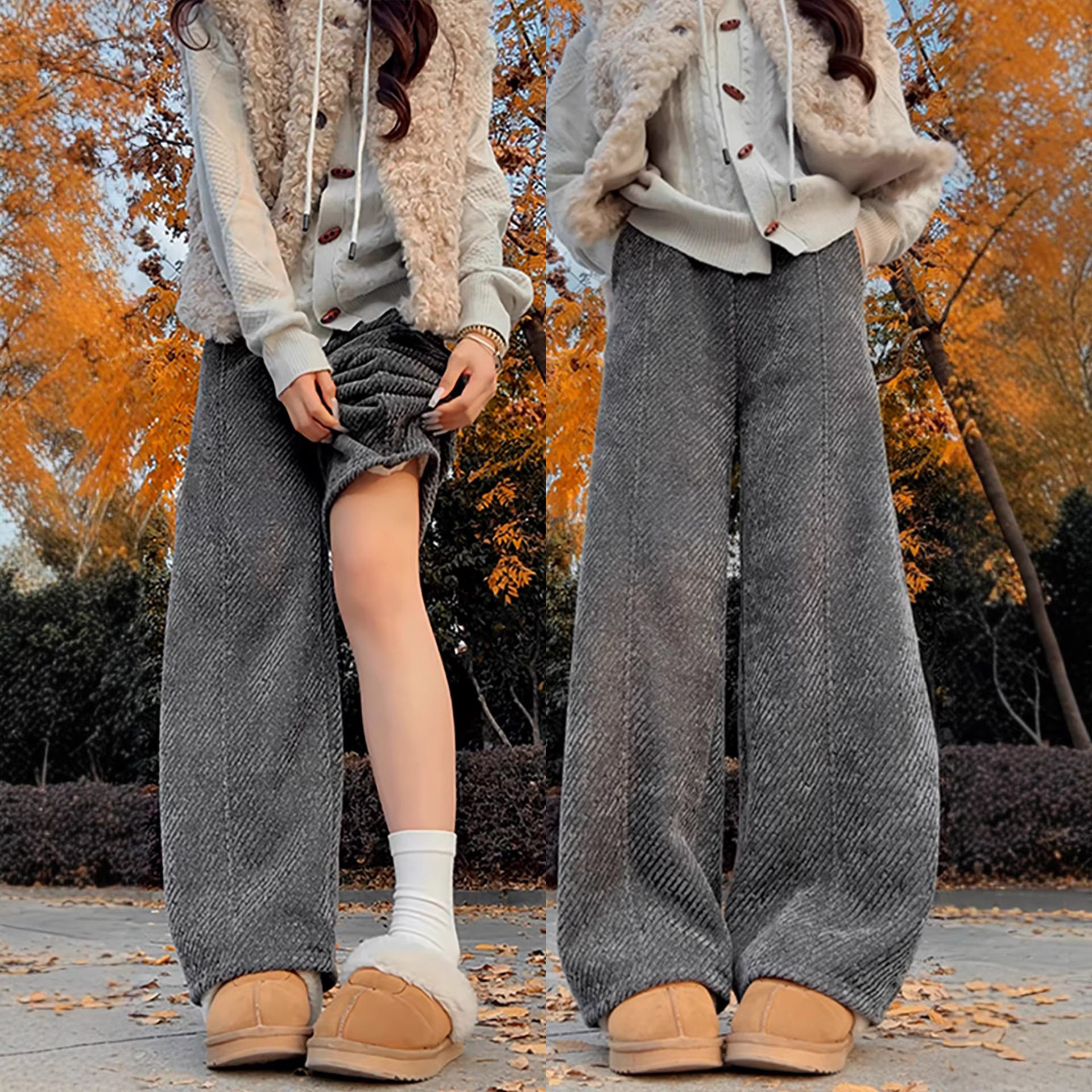 小个子免改裤长羊羔绒弯刀裤女秋冬加绒加厚保暖棉裤外穿小个子慵,女装/女士精品,休闲裤,淘宝优惠券,粉丝福利购,淘宝优惠卷