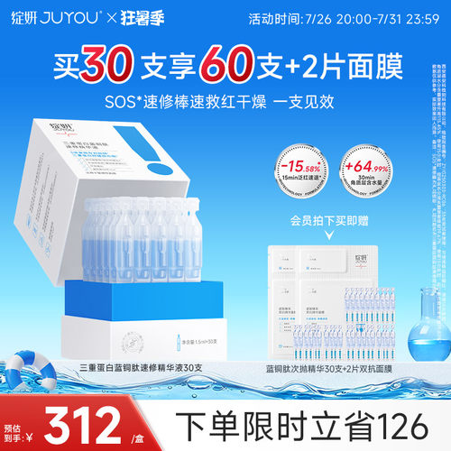 三重蛋白蓝铜肽速修精华液