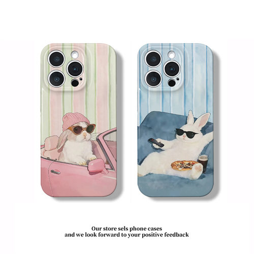 情侣兜风兔宅家兔适用苹果17promax手机壳iPhone18pro小米17华为mate80pura70K90nova16x300findx9iqoo15S60