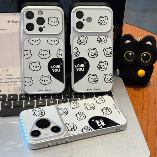 情侣爱心猫狗适用iPhone17promax手机壳苹果16pro华为mate70小米17p80K90x300findx8s+15nova14荣耀600iqoo13
