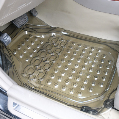 前排单片加大加厚水晶透明通用汽车乳胶防水脚垫PVVC塑料脚垫防滑