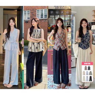 TAKIYAS SHOP绑带/刺绣印花上衣/休闲裤