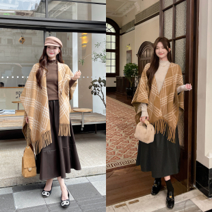 TAKIYAS SHOP 格纹披肩/半身裙