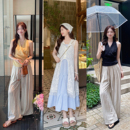 连衣裙 TAKIYAS SHOP 挂脖上衣 条纹裤