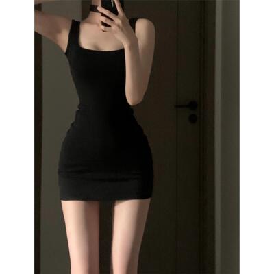 021ope姐系小黑裙收腰显
