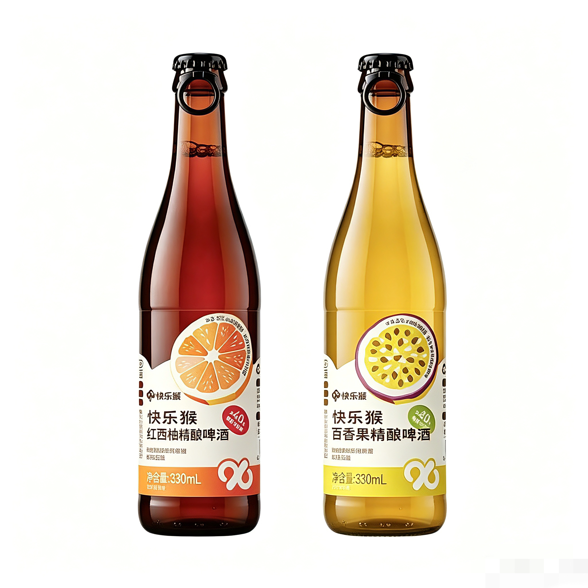 快乐猴超市葡萄芝士精酿百香果红西柚精酿啤酒330ml