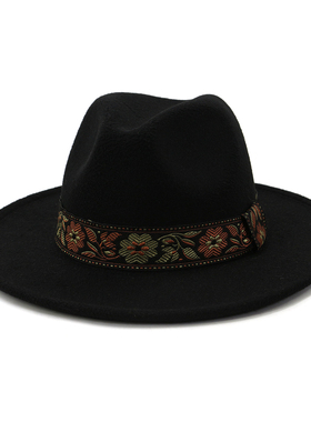 速卖通亚马逊ebay秋冬新款男女毛呢礼帽欧美时尚爵士帽子MNDJS351