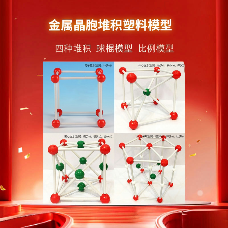 金属晶体晶胞堆积结构简单体心面心立方六方密排塑料模型高中化学