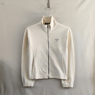 健康布女款秋季金属拉链外套 厚面料春秋通勤外搭 齐腰休闲短上衣