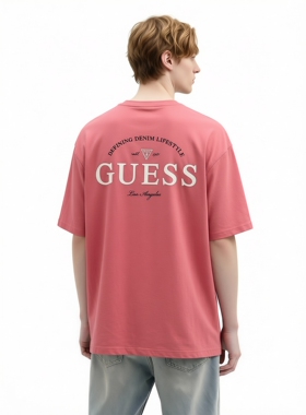 大版型日本单新品倒三角前后印花短袖t恤 情侣宽松休闲衫明星同款