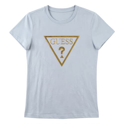 GUESS拆剪标女士修身圆领短袖衫