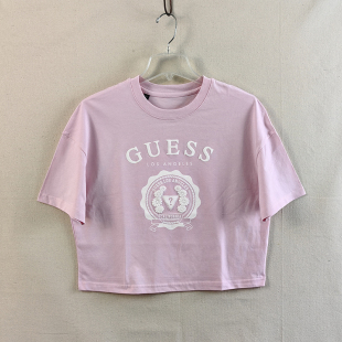 复古短款 衫 T恤 复古风大LOGO齐腰短袖 街头流行高回头 女士夏季 美式