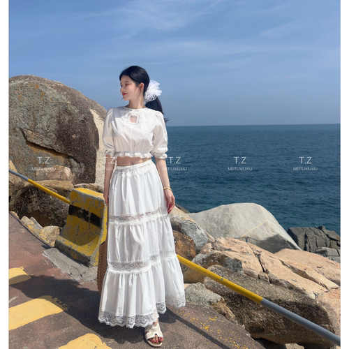 【婷子定制】~150小个子改版夏款自带柔光滤镜蛋糕蕾丝半裙E196