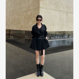 春款 150小个子改版 复古重工软磨砂皮收腰外套D3071 婷子定制