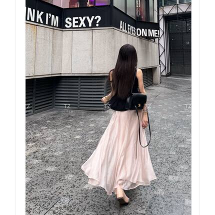 【婷子定制150小个子改版夏款韩系简约高级感灵动飘逸半身裙E311