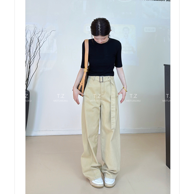 【婷子定制】~150小个子改版秋款复古简约百搭宽松遮肉牛仔裤2626