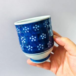 日本进口有田烧汤吞杯水杯喝水的杯子无柄杯陶瓷茶杯釉下彩可微波