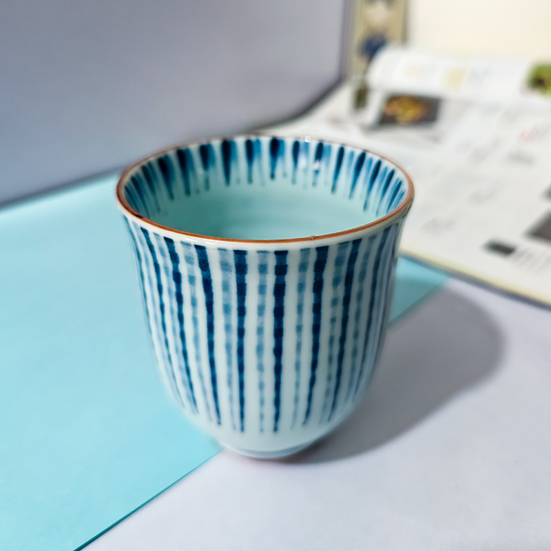 日本进口茶杯十草纹品茗杯茶道茶具家用下午茶杯喝水杯主人杯茶具