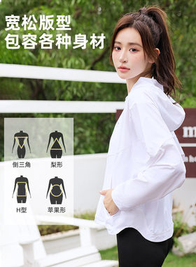 李宁冰沙防晒衣女夏凉感薄透气轻户外皮肤衣运动外套连帽LNYU203