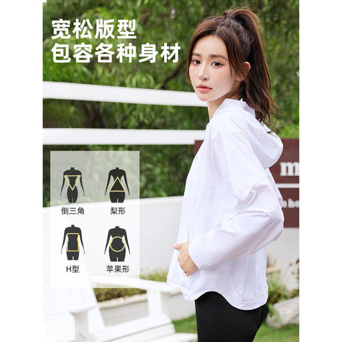 李宁冰沙防晒衣女夏凉感薄透气轻户外皮肤衣运动外套连帽LNYU203