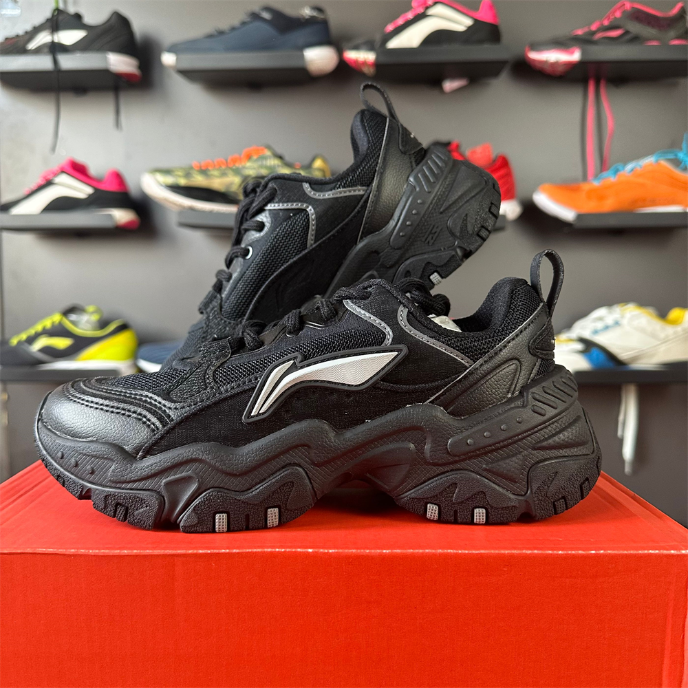 李宁休闲鞋女鞋新款红糖女士复古潮流老爹鞋子透气运动鞋AGCT424